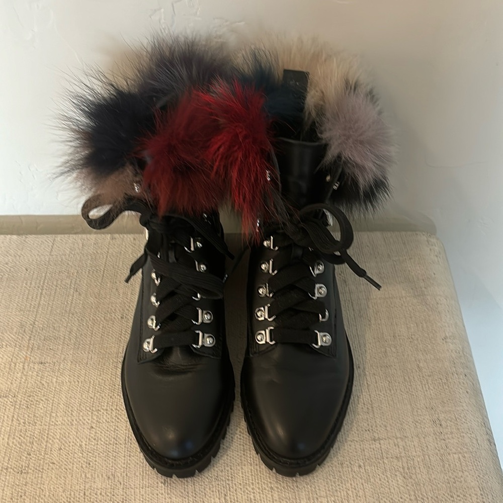Rebecca Minkoff fur trim booties